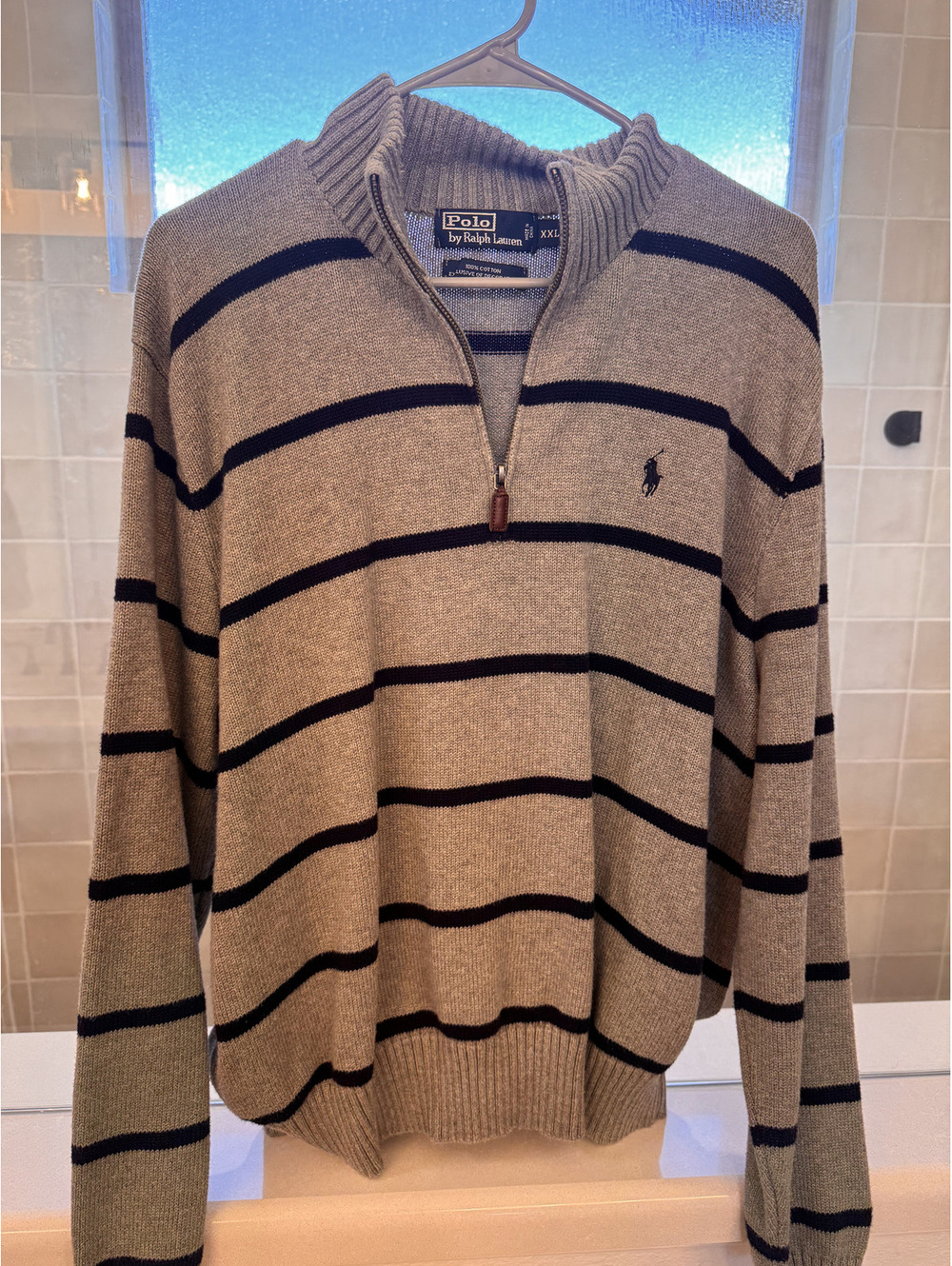 ralph lauren Striped quarter zip sweater